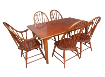 Windsor Style Possibly Cherry Dining Room Table And Chairs