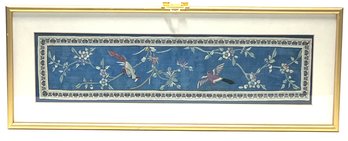 Framed Chinese Birds And Flowers Silk Embroidery (Will Not Ship)