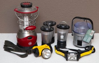 Lot Of Camping LED Lanterns And Headlamps