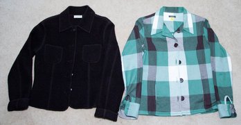 Ladies Cabela's Green Plaid And Ann Taylor Black Fall Wear Size Small