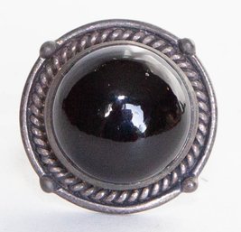 Onyx Cabochon Sterling Silver Ring Size 6