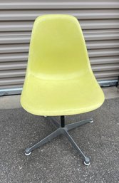 1960s Eames For Herman Miller Yellow Fiberglass Shell Chair On Swivel Base