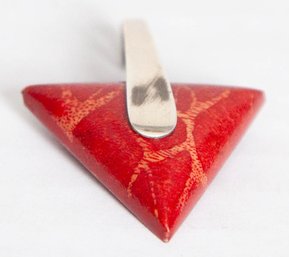 Red Coral Triangle Pendant