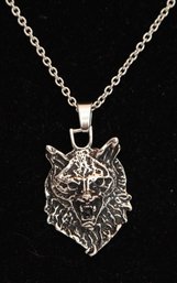 Wolverine Face Pendant Necklace In Silver Tone