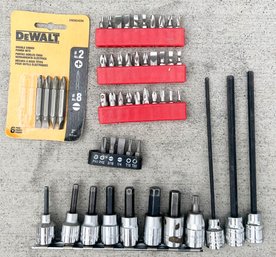 Lot Of Screwdriver/drill Bits Including Partial Package Of Dewalt