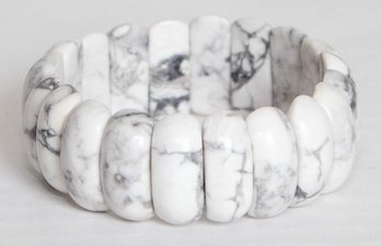 White Howlite Stretchable Bracelet