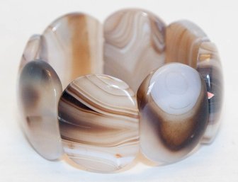 Natural Striped Agate Stretchable Bracelet