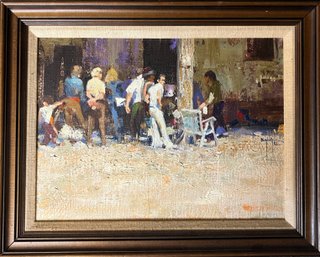 Acrylic On Canvas Street Club Scene