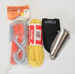 Adjustable Gambell, U-Dig-it Shovel And Poly Cord