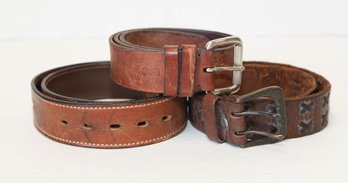Men's Leather Belts Including Levi's Size 34