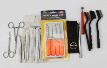 Lot Of Precision Tools Including Picks And Hooks