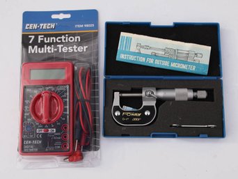 Cen-Tech 7 Function Multi Tester And Micrometer