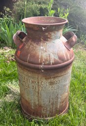 Antique Galvanized Metal Milk Can