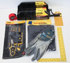 Lot Of Tools Including Stanley Mitre Box And Machinist Apron