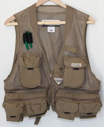 Columbia Khaki Fishing Vest Size Large