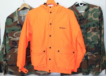 Remington Orange Jacket And Army Camouflage Shirts Size Medium