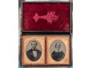 19th Century Pair Victorian Husband And Wife Photograph Daguerreotype