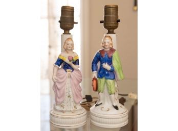 Dutch Colonial Couple Lamps Made In Occupied Japan