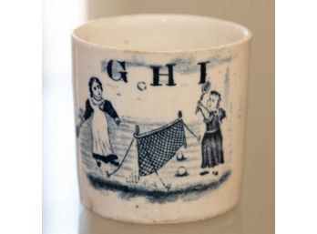 Antique Porcelain GHI Tennis Childrens Mug Signed