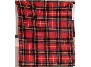 Ralph Lauren Red Plaid Fleece Throw Blanket 66x57
