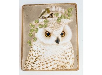 Snowy White Owl Wooden Wall Art