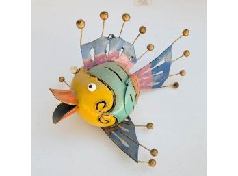 Hanging Colorful Metal Puffer Fish