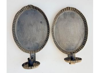 Early American Primitive Tin Wall Sconces