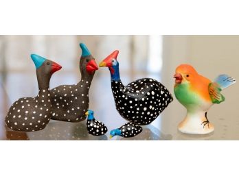 Miniature Birds, Including Blue, Spotted Salt, And Pepper Shakers