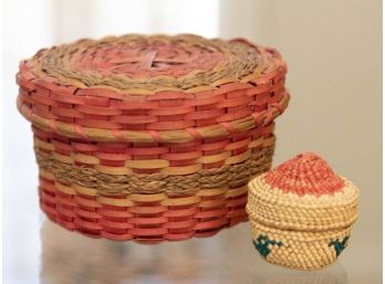 Small Native American Woven Baskets Hand Woven