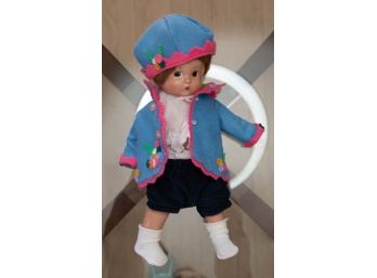 1990s Effanbee Betsy Doll Blue Outfit With Beret