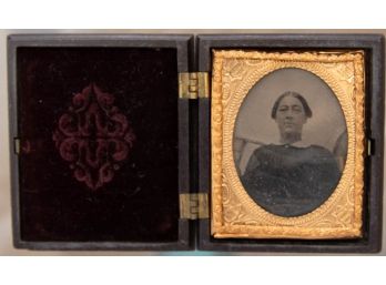 19th Century Pair Victorian Photograph Daguerreotype Of A Woman