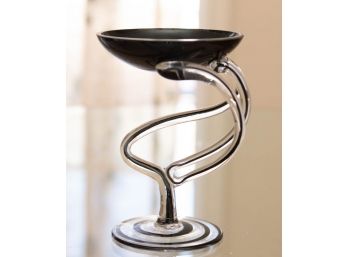 Josefina Art FactoryJellyfish Octopus Pedestal Bowl Polish Handblown Art Glass