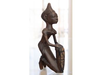 African Art Maternity Koulango Wood Sculpture