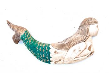 New England Wooden Mermaid Folk Art