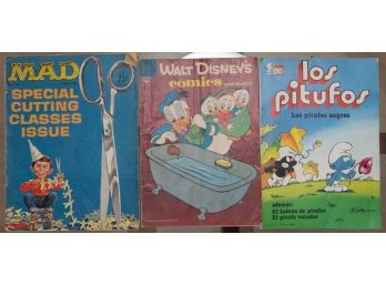 1960s Mad Magazine, Uncle Scrooge Comic And Smurfs