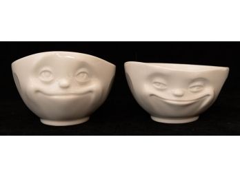 6' Tassen Porcelain Dreamy Face Grinning Bowls (2)