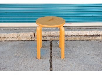 Mid Century Wood Stool Believed To Be Alvar Aalto