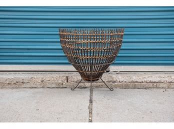 1960s Italian Wicker End Table Believed To Be Franco Albini