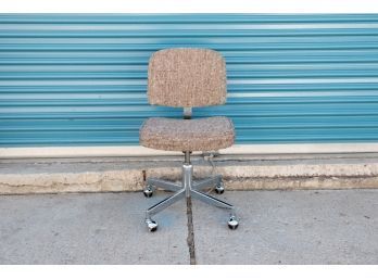 1980s Chrome And Tweed Office Chair