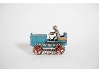 1930s Arcade Blue  Cast Iron Caterpillar Cat Ten Ton Crawler #268