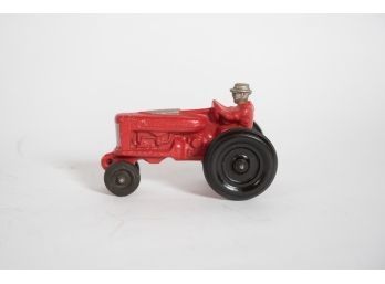 Vintage Pressed Wood Red Tractor