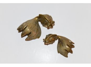 Vintage Brass Goldfish Japan 9'-7'