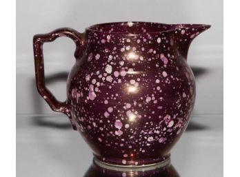 Handpainted Grays Pottery Purple Luster Splatter Jug 5'