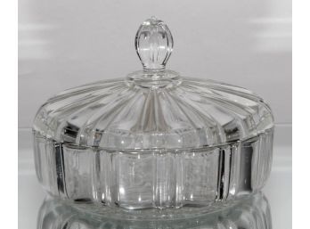 1940s Anchor Hocking Old Cafe Clear Glass Candy Dish 6.5'