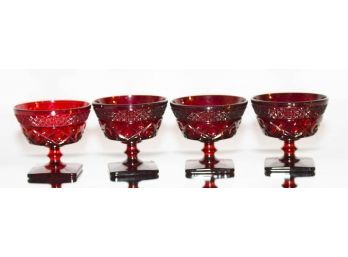 3.25' Ruby Red Champagne/sherbet Glasses (4)