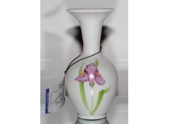 9.5' Fenton Iris Collection Hand Painted Vase