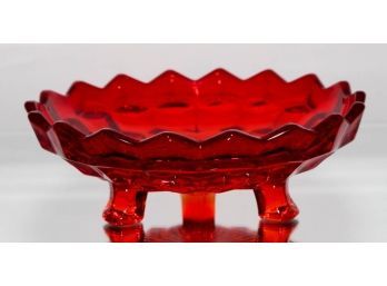 6.5' Fostoria American Red 3 Toed Bon Bon Dish