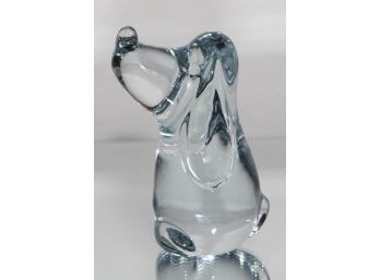 4' Clear Glass Hound Figurine