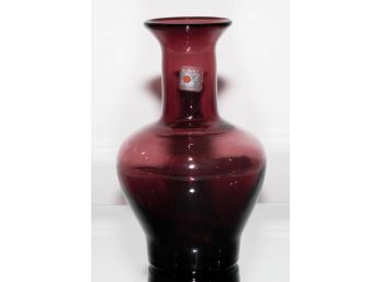 8' Blenko Amethyst Urn Vase