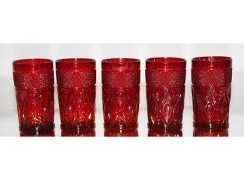 5' Ruby Red Drinking Glasses (5)